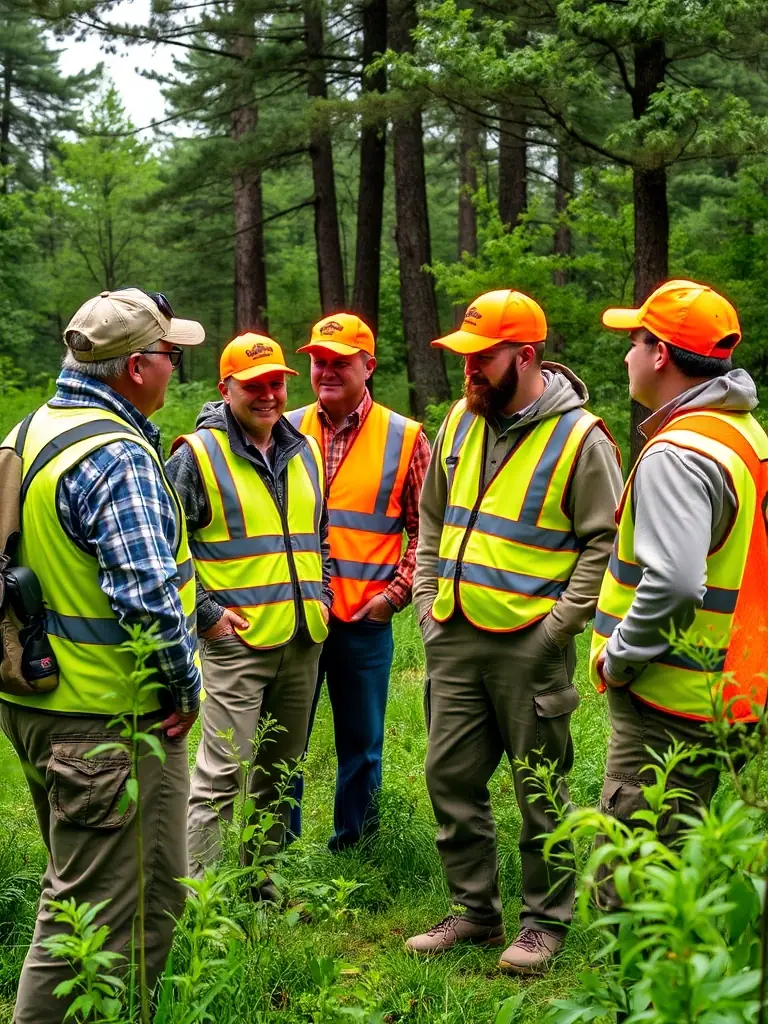 ACCAB members cleaning up litter and debris from a local hunting area, promoting environmental stewardship.